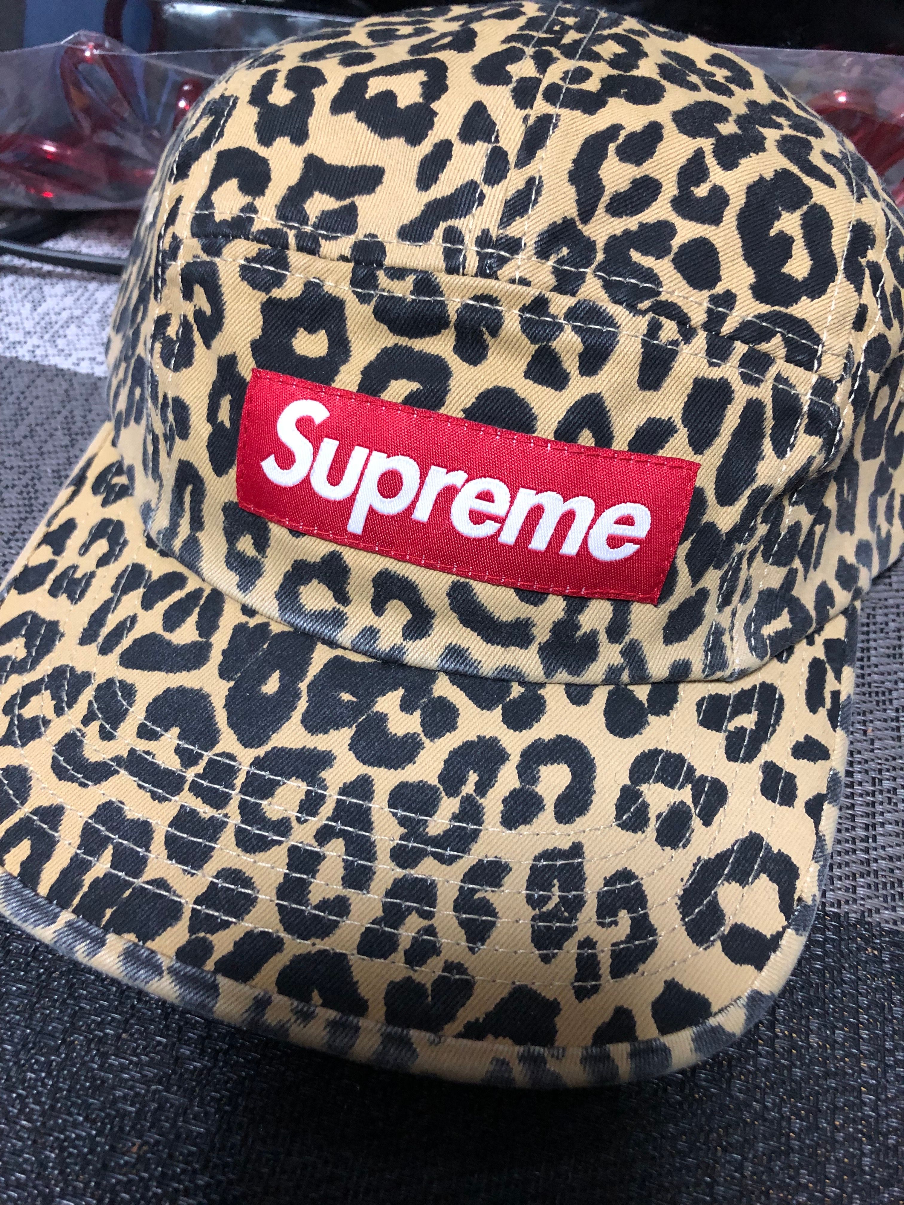 Supreme Washed Chino Twill Camp Cap "Leopard"(23FW)