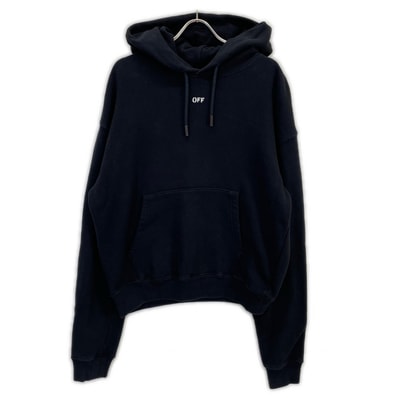 オフホワイト OMBB037S19D25017 ブラック バックドクロプルオーバーパーカー M