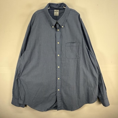 古着 ブルックスブラザーズ Brooks Brothers 長袖シャツ ボタンダウン REGENT 胸ポケ 2XL ブルー系 チェック メンズ