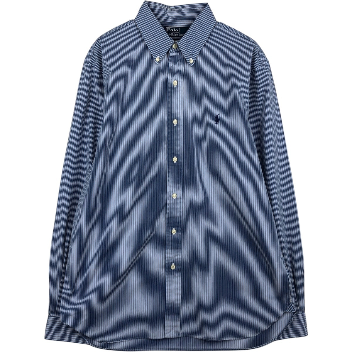 古着 ラルフローレン Ralph Lauren CUSTOM FIT 長袖 ボタンダウンストライプシャツ メンズL相当/eaa634800