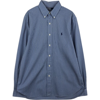 古着 ラルフローレン Ralph Lauren CUSTOM FIT 長袖 ボタンダウンストライプシャツ メンズL相当/eaa634800