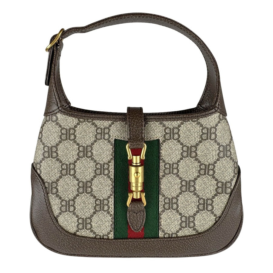 バレンシアガ BALENCIAGA ハンドバッグ ショルダーバッグ BALENCIAGA x GUCCI PVC/レザー ブラウン ゴールド レディース【中古】 z9184