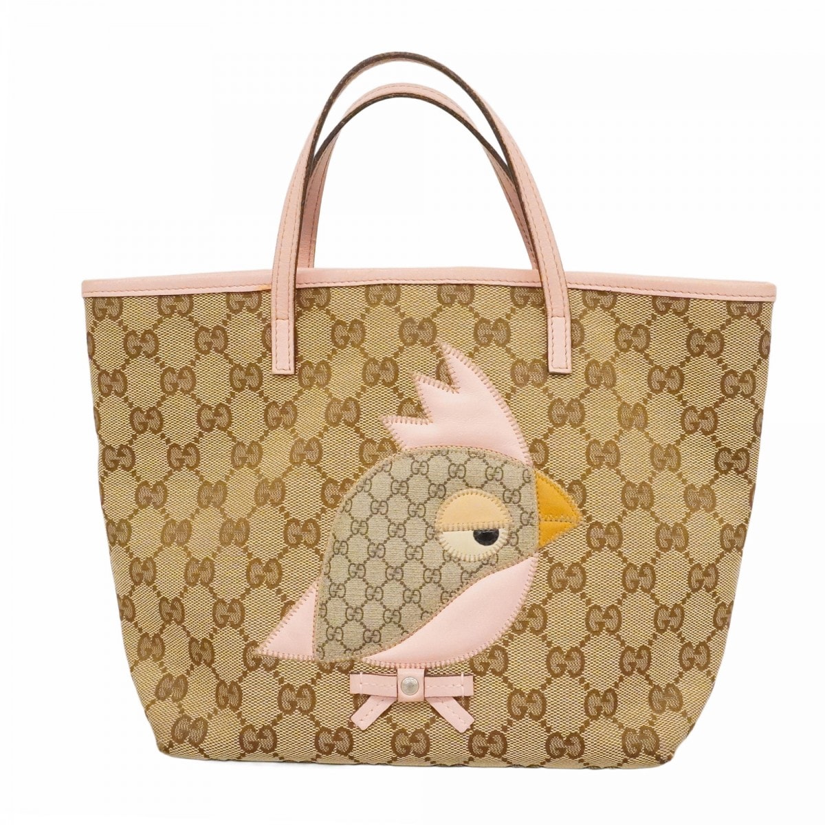 ★最終価格★SALE【6cc2964-k】グッチ ハンドバッグ GGキャンバス 271101 キャンバス ベージュ ピンク シルバー金具【中古】レディース