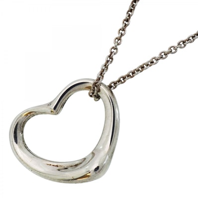 【6jdb0453-k】ティファニー ネックレス オープンハート シルバー925【中古】レディース