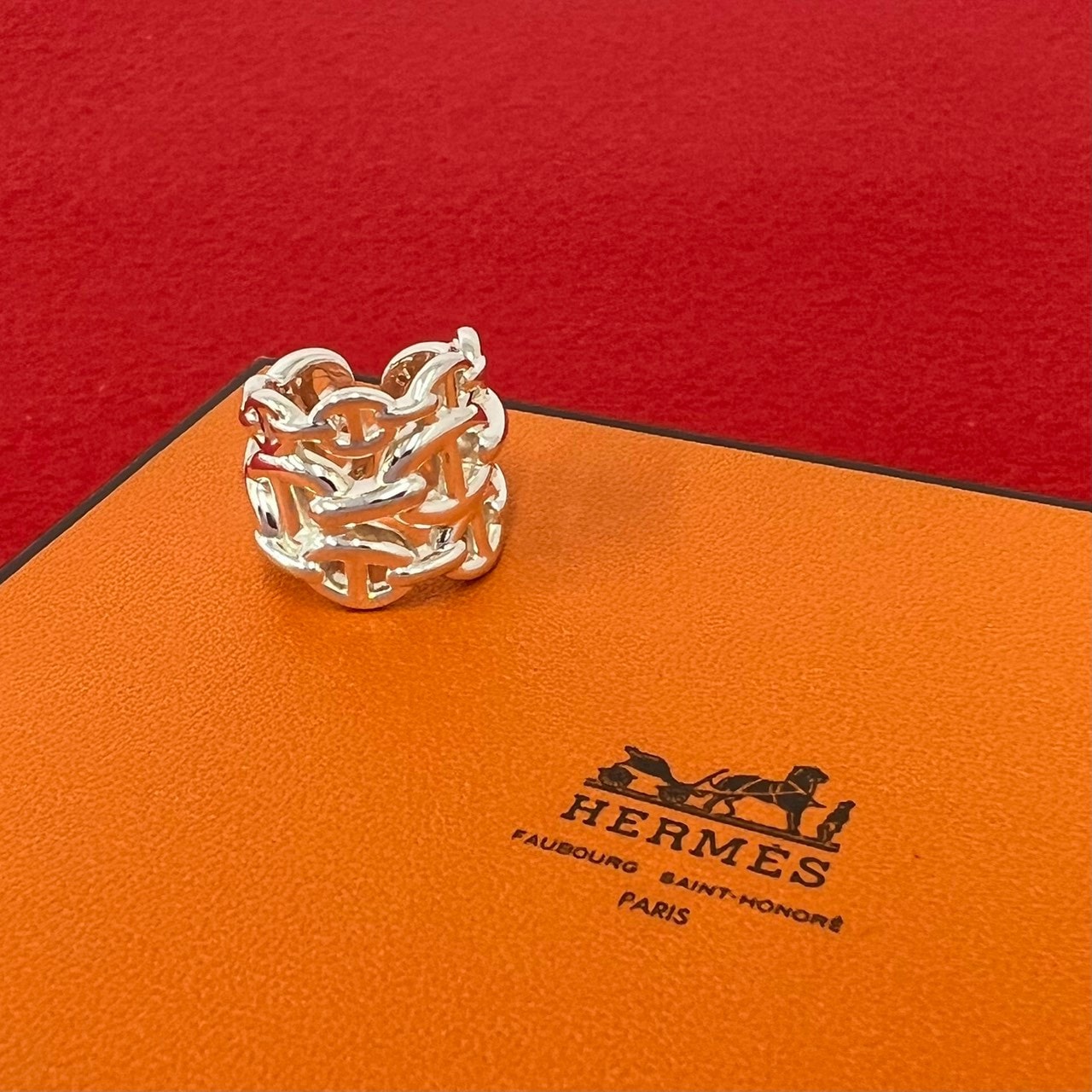 HERMES エルメス アンシェネ GM リング シルバー925 リング・指輪 7号 シルバー
 10478