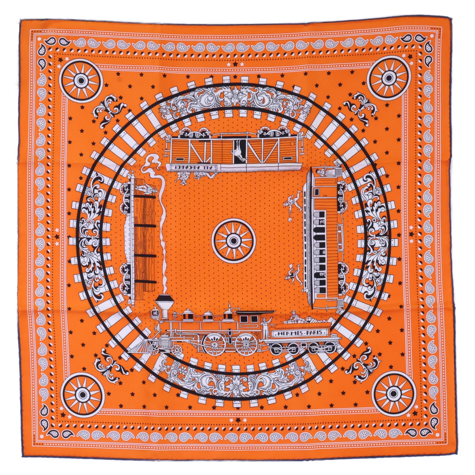 エルメス 【新品未使用】BANDANA SOIE 55x55 ALL ABOARD! オール アボード! シルク カレ55