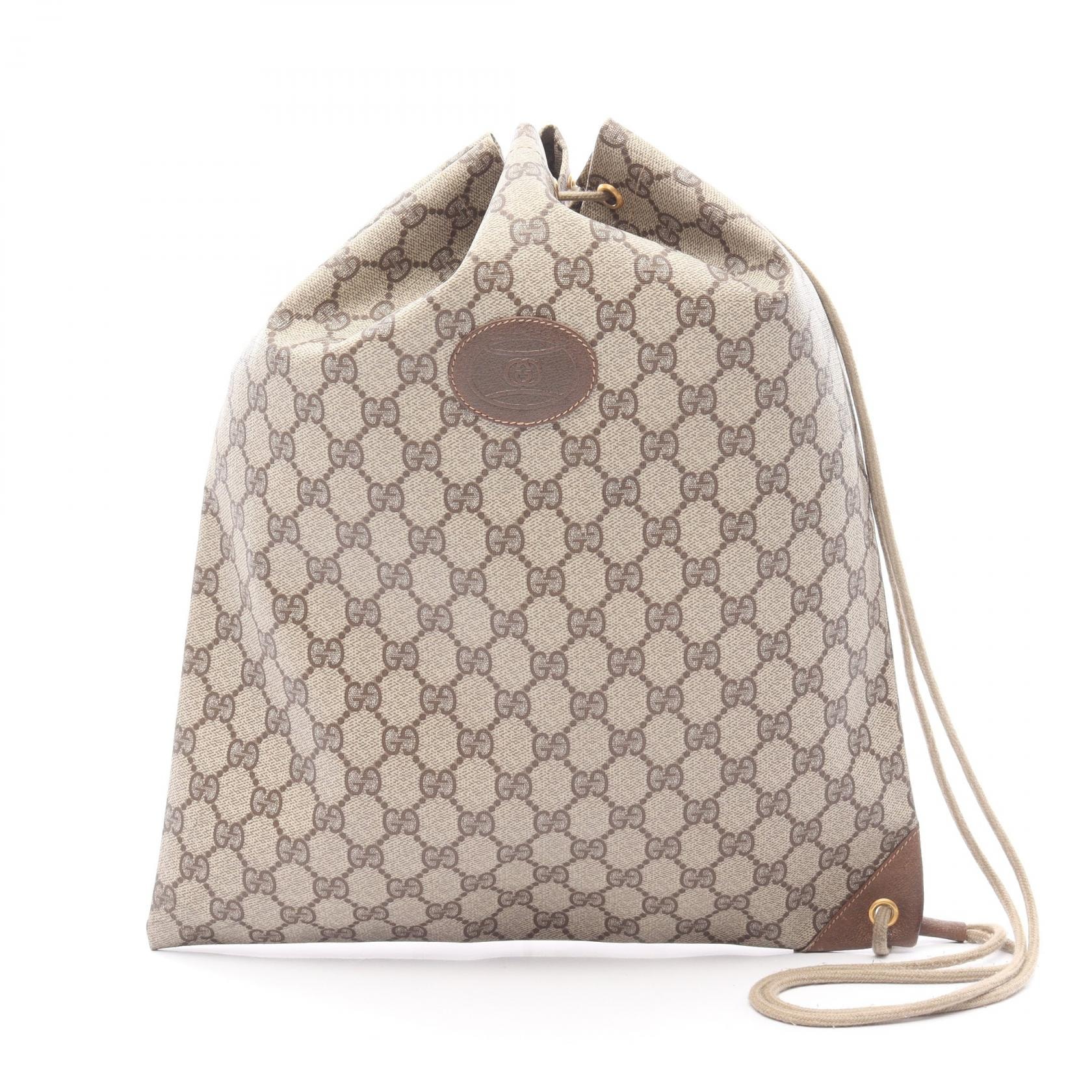 グッチ GUCCI オールドグッチ GGプラス ショルダーバッグ バッグ PVCコーティングキャンバス レザー レディース ベージュ系 / ブラウン系 【中古】