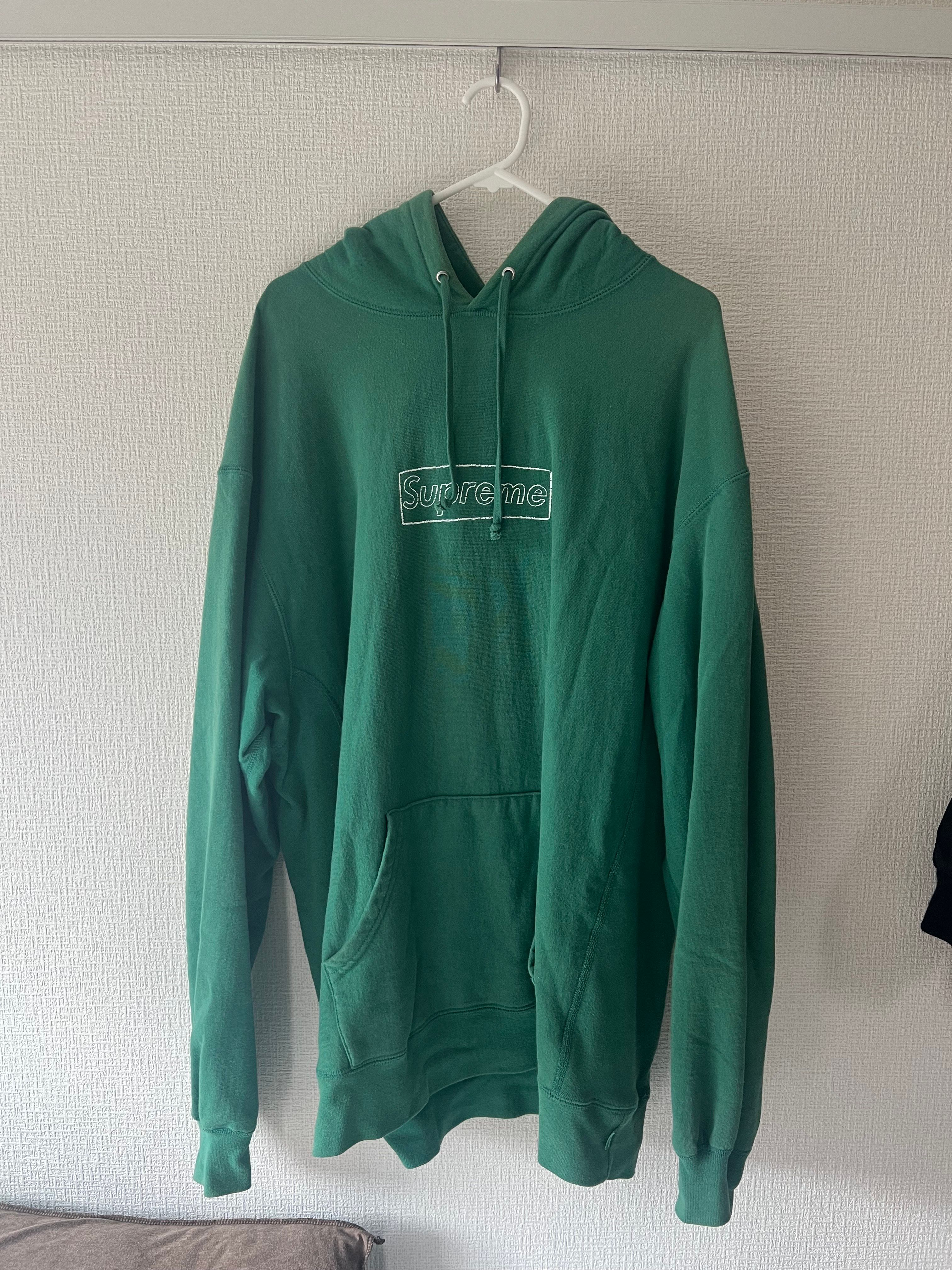 Supreme KAWS Chalk Logo Hooded Sweatshirt "Green"(2021)