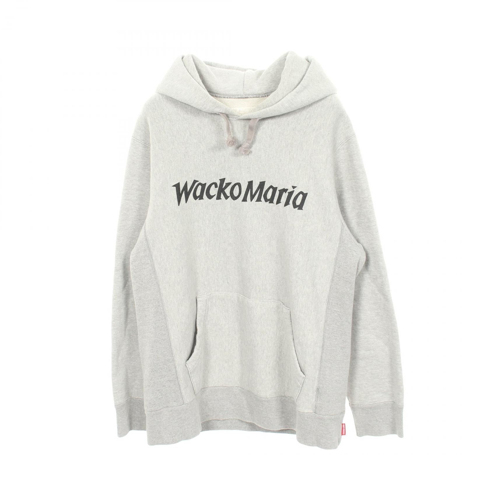 ワコマリア WACKO MARIA ロゴプリント パーカー 衣料品 トップス コットン メンズ グレー系 【中古】