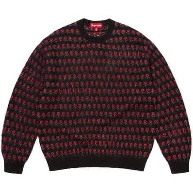 シュプリーム フラワーズ メタリック セーター "ブラック"