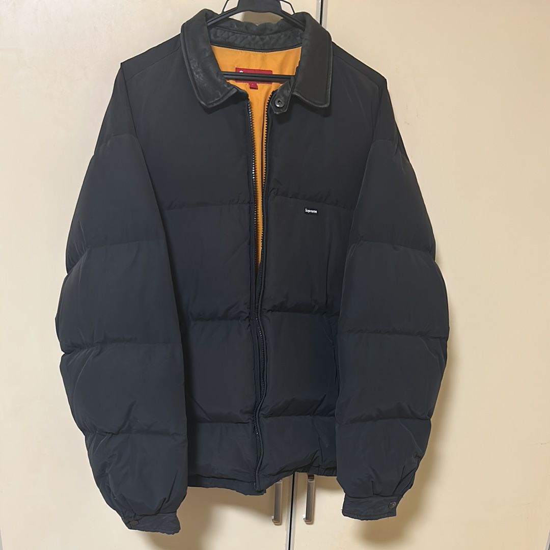 Supreme Leather Collar Puffy Jacket "Black"