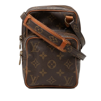 ルイ ヴィトン モノグラム ミニアマゾン 斜め掛け ショルダーバッグ M45238 ブラウン PVC レザー レディース LOUIS VUITTON 【中古】