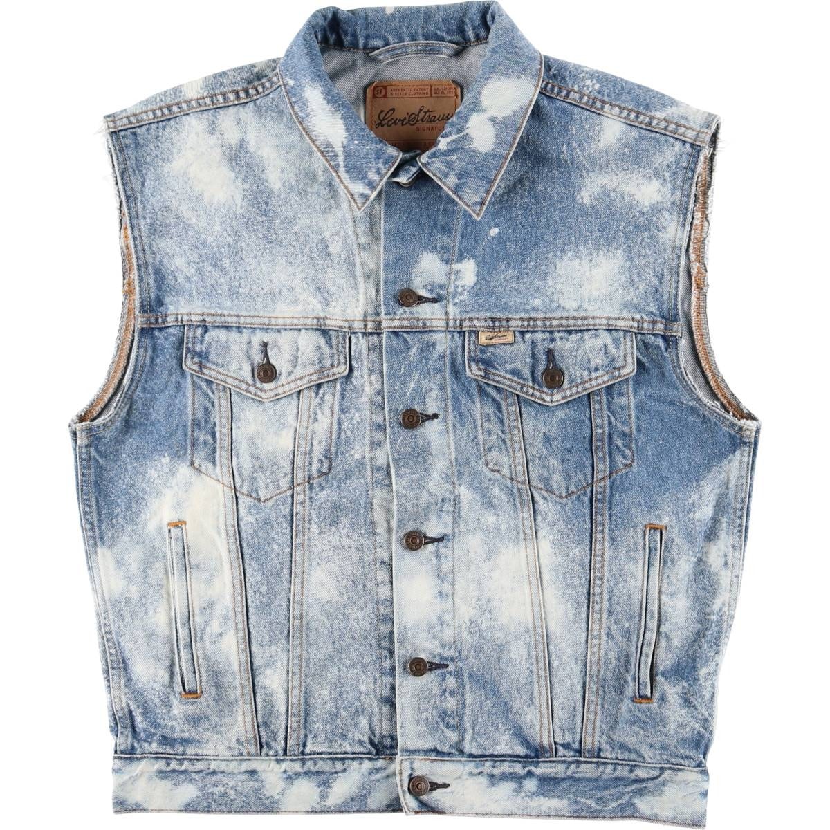 古着 リーバイス Levi's SIGNATURE カットオフ デニムベスト メンズM相当 フルボタン/eaa585829