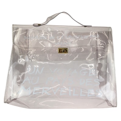 HERMES エルメス ビニールケリー クリア ゴールド金具 ビニール ハンドバッグ 603138 【中古】