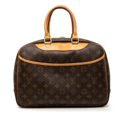 ルイ ヴィトン モノグラム ドーヴィル ハンドバッグ M47270 ブラウン PVC レザー レディース LOUIS VUITTON 【中古】