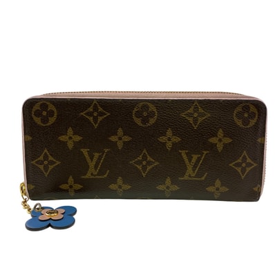 ルイヴィトン LOUIS VUITTON 長財布 ラウンドファスナー 花 ピンク