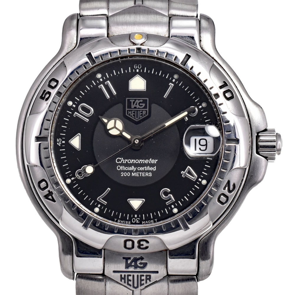 タグホイヤー TAG HEUER WH5114-2 6000シリーズ デイト ブラック 自動巻き メンズ 良品 腕時計 I#150316
