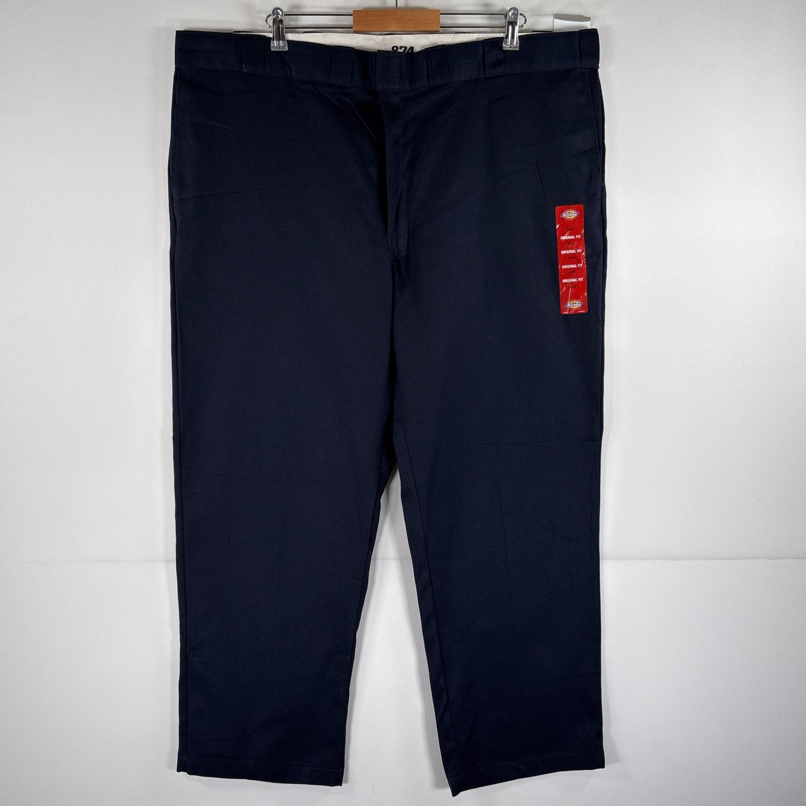 古着 美品 ディッキーズ Dickies ワークパンツ 874 デッドストック タグ付き ストレート チノパン 大きいサイズ w46 L30 ネイビー メンズ