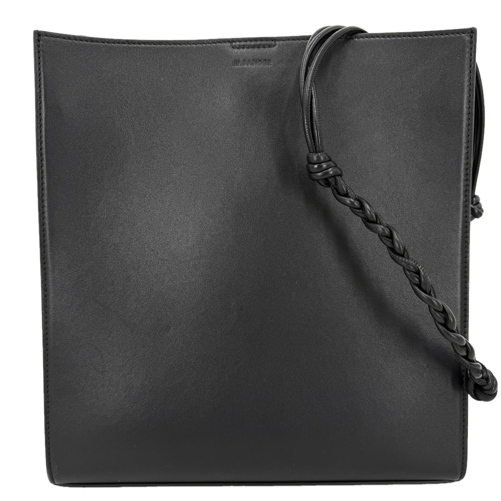 JIL SANDER ジルサンダー ショルダーバッグ タングル ミディアム TANGLE レザー ブラック 黒 シルバー金具 ユニセックス【中古品】