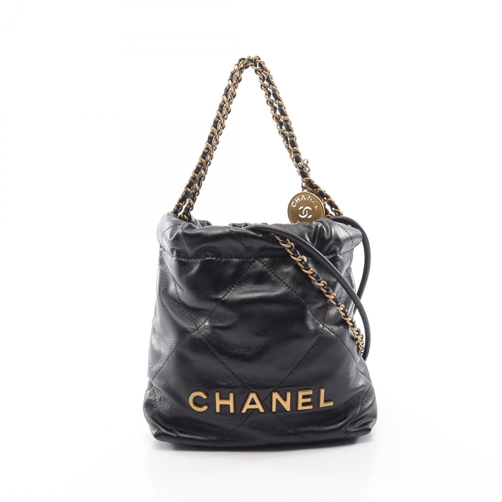 シャネル CHANEL CHANEL 22 ミニ 2WAY ショルダーバッグ バッグ レザー レディース ブラック系 AS3980 【中古】