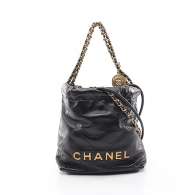 シャネル CHANEL CHANEL 22 ミニ 2WAY ショルダーバッグ バッグ レザー レディース ブラック系 AS3980 【中古】