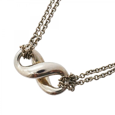 ★SALE【6jfb0562】ティファニー ネックレス インフィニティ ダブルチェーン シルバー925【中古】レディース