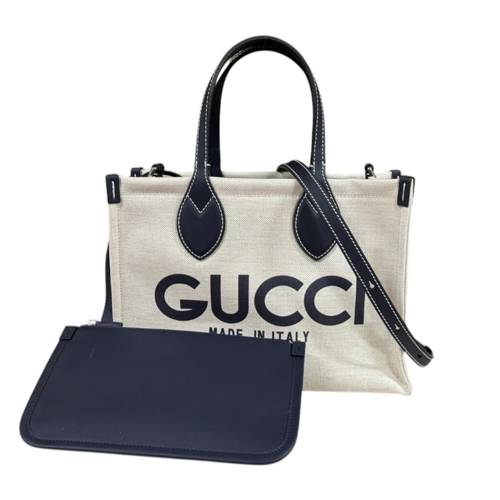 グッチ 日本限定 プリントミニトートバッグ ショルダーバッグ キャンバス 772144 ベージュ レディース GUCCI  中古