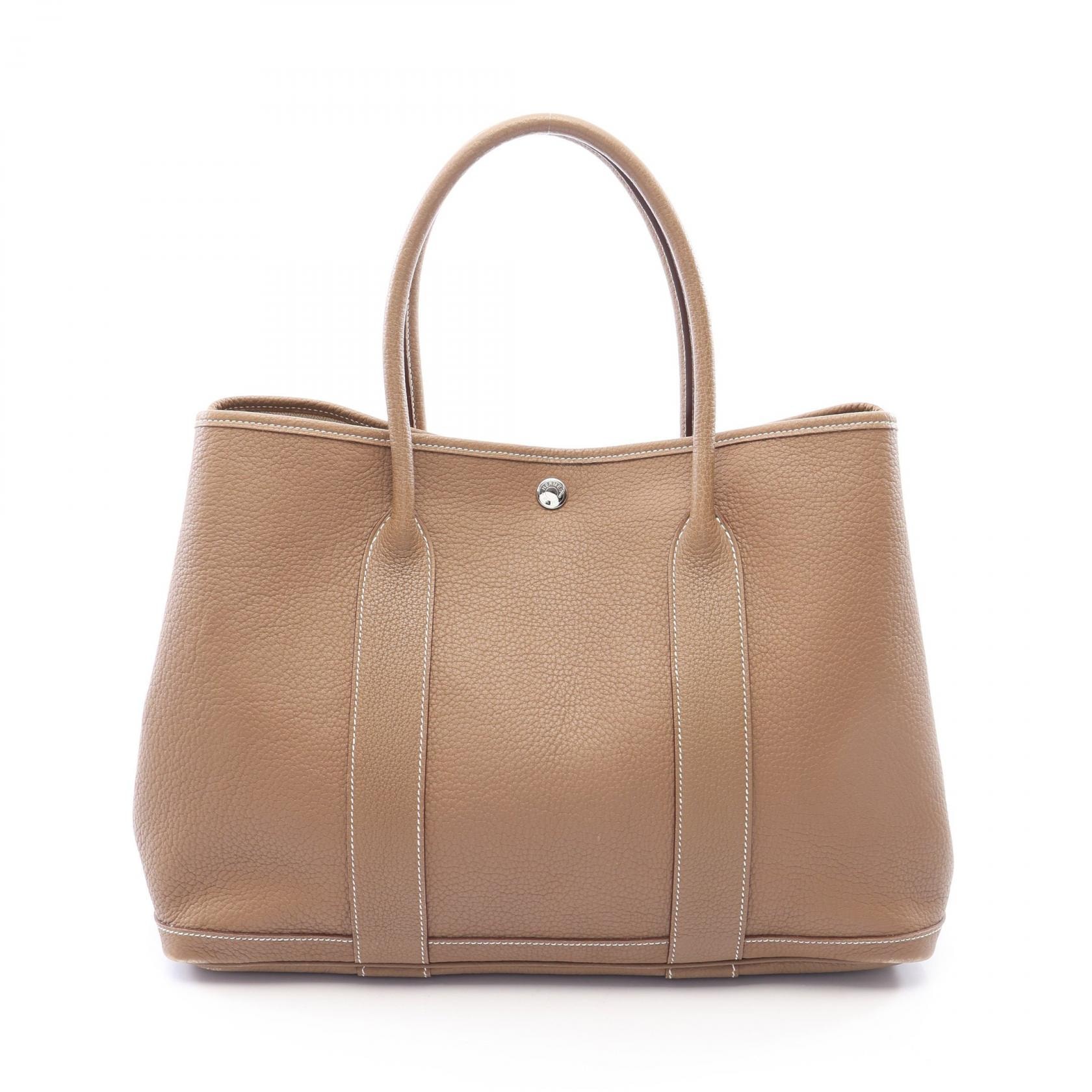 エルメス HERMES ガーデンパーティPM トートバッグ バッグ レザー ネゴンダ ネゴンダ エトゥープ □L刻印(2008年製造) レディース グレー系 【中古】
