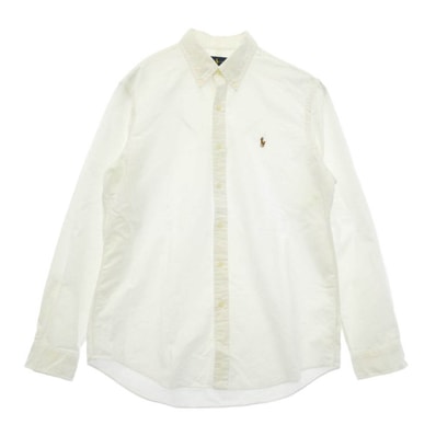 POLO RALPH LAUREN ポロ・ラルフローレン CLASSIC FIT クラシックフィット BD ボタンダウン 長袖 シャツ 白系 ホワイト系 L【中古】