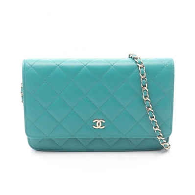 シャネル CHANEL マトラッセ ショルダーバッグ バッグ ラムスキン(羊革) レディース グリーン系 AP0250 【中古】