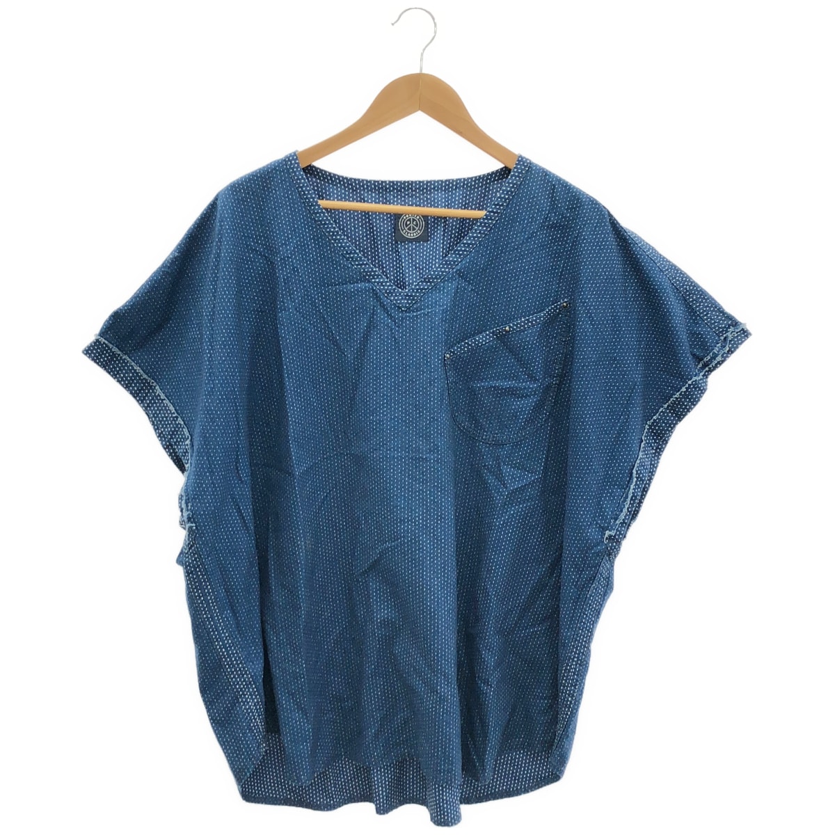 ポータークラシック インディゴ コットン 刺し子 SASHI DOT PONCHO TEE ポンチョ 3