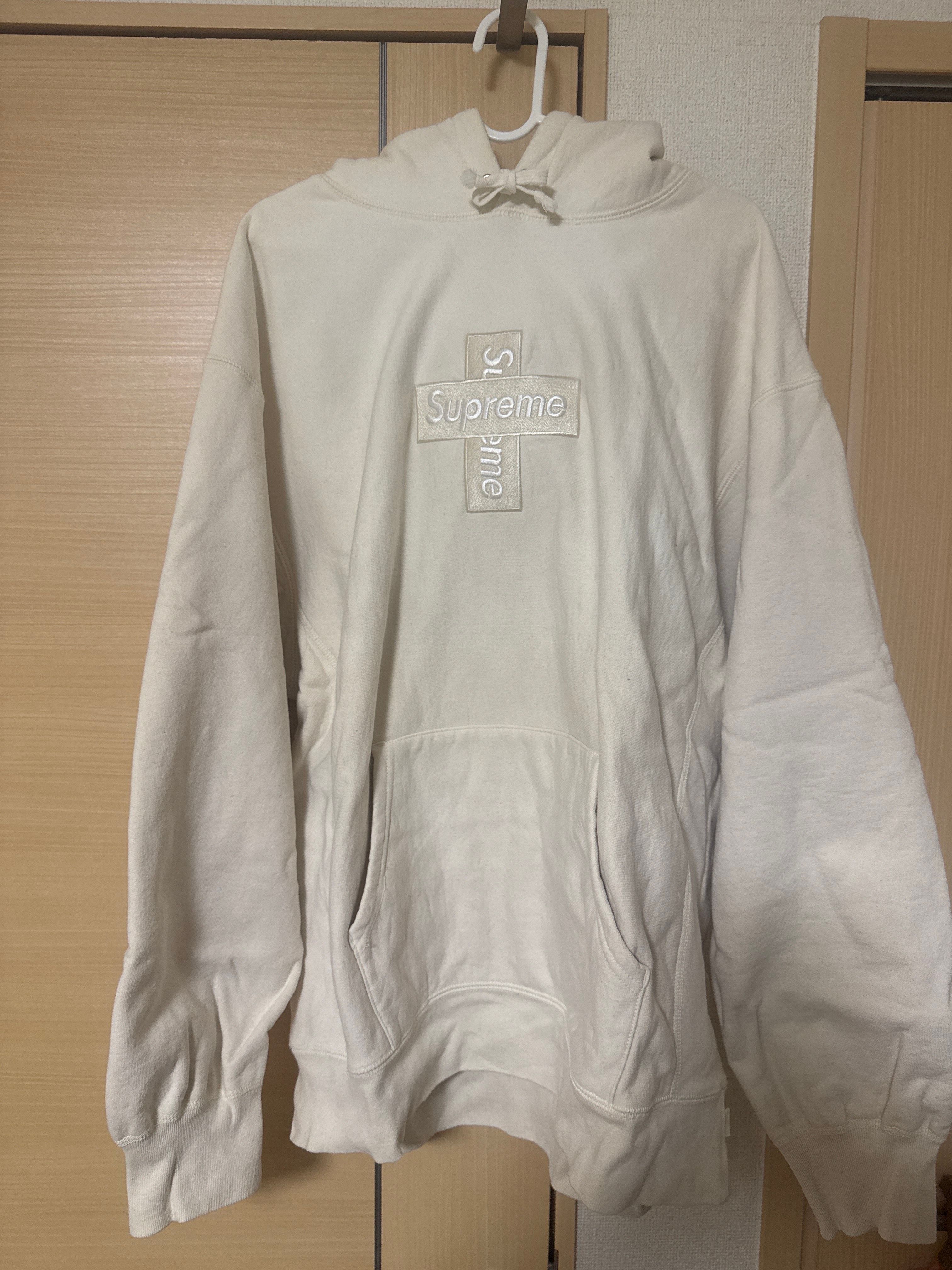 Supreme Cross Box Logo Hooded Sweatshirt "Natural"