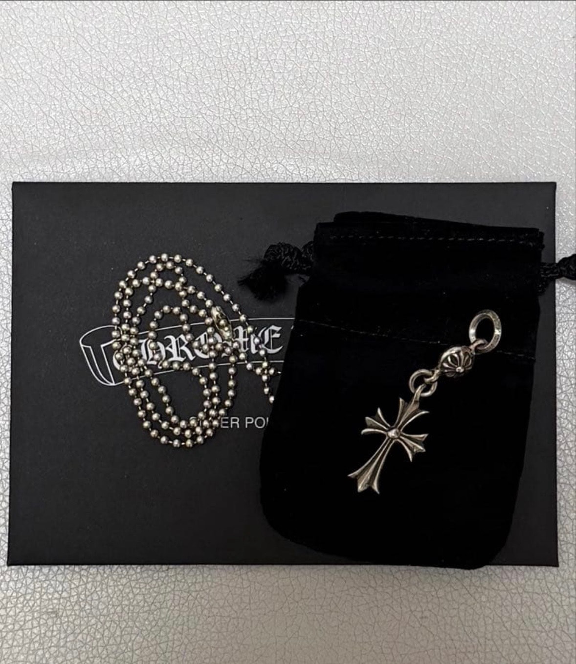 Chrome Hearts 1 Ball Tiny CH Cross Charm "Silver"