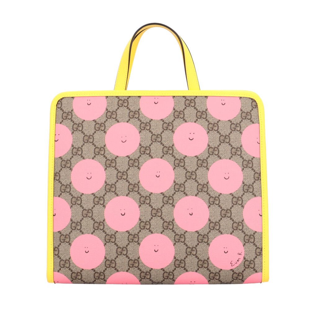 グッチ チルドレンズ GGスプリーム ハンドバッグ PVC 605614 ベージュ レディース GUCCI  中古