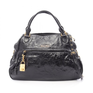 ミュウ ミュウ Miu Miu 2WAY ハンドバッグ バッグ レザー レディース ブラック系 【中古】