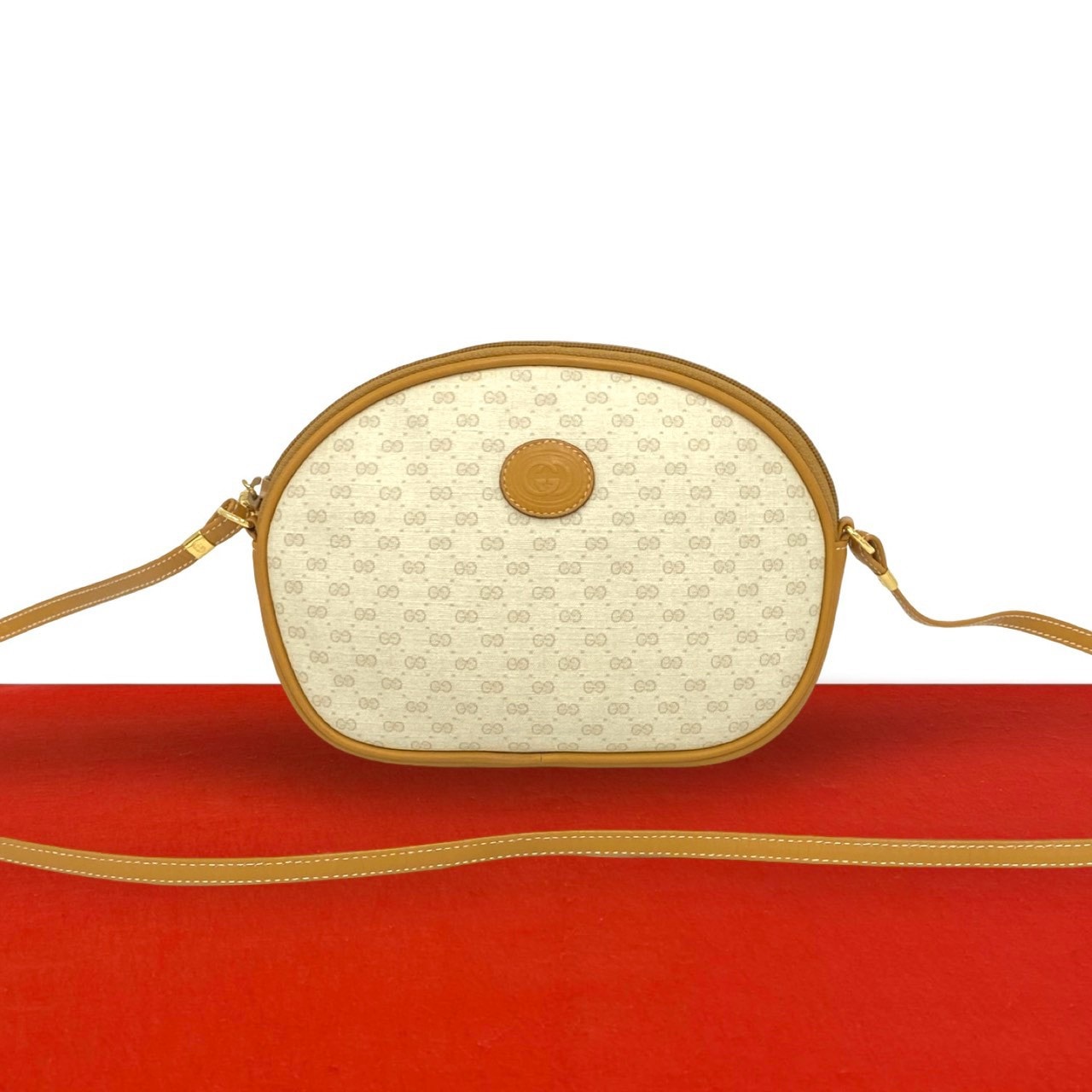 GUCCI グッチ マイクロGG ロゴ レザー PVC ショルダーバッグ ブラウン
39937