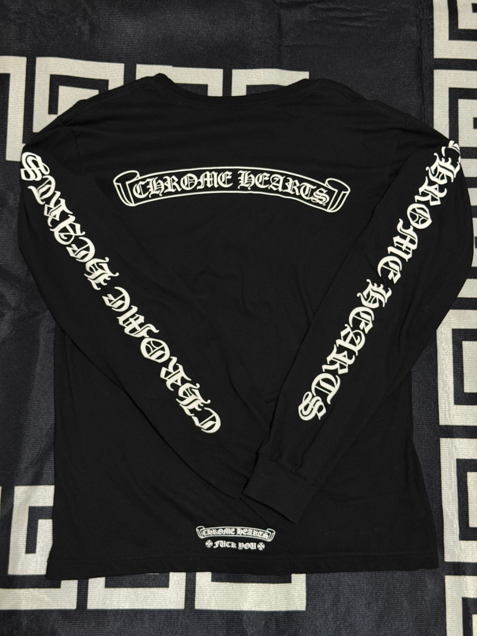 Chrome Hearts Scroll Logo L/S T-Shirt "Black"