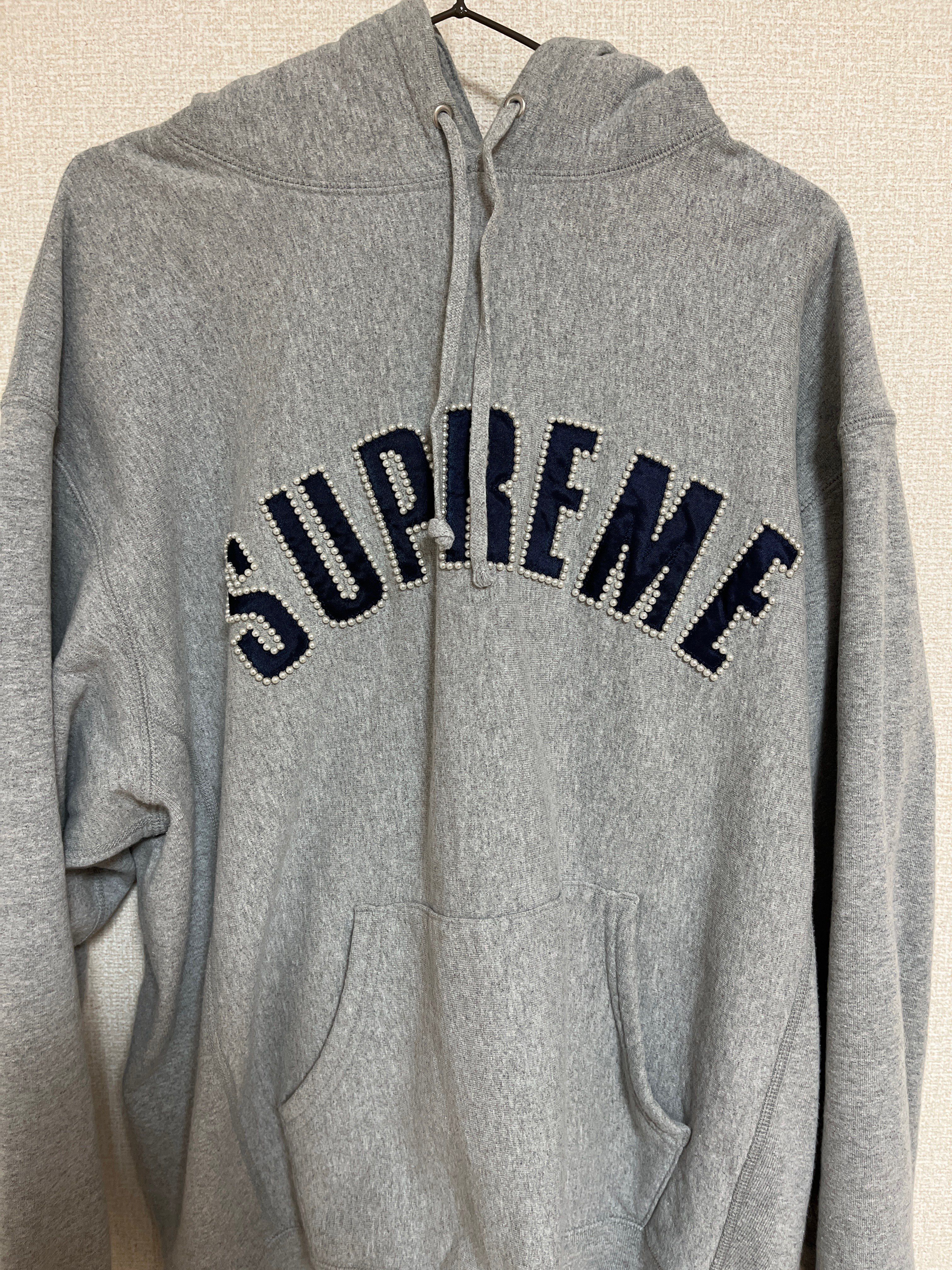 Supreme Pearl Logo Hooded Sweatshirt "Grey"