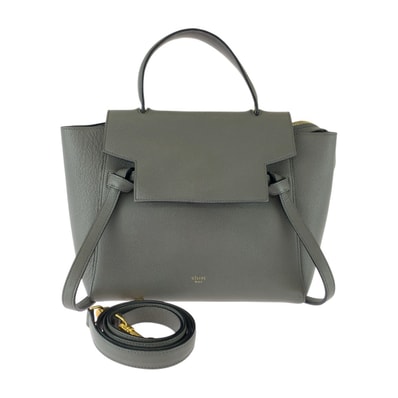 セリーヌ ベルトバッグ ハンドバッグ ショルダーバッグ 2WAY グレー レザー レディース CELINE 中古