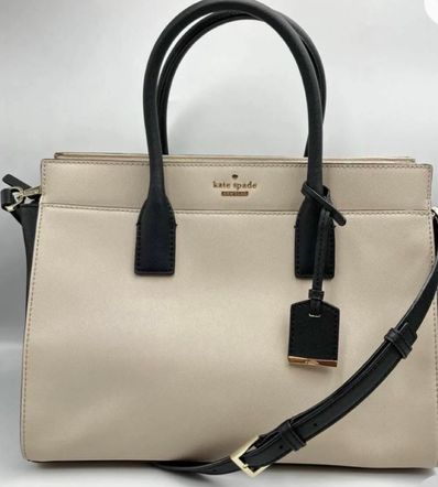 Kate Spade ショルダー ハンドバッグ レザー ベージュ×ブラック