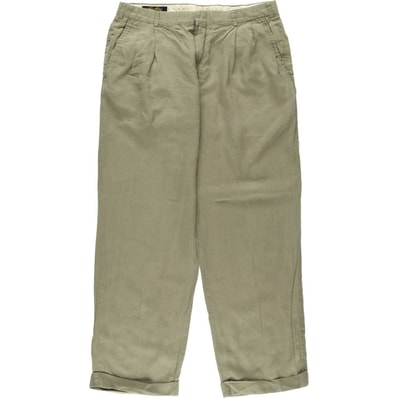 古着 ブルックスブラザーズ Brooks Brothers ESTABLISHED 1818 ツータック リネンパンツ スラックス USA製 メンズw34相当/eaa535754