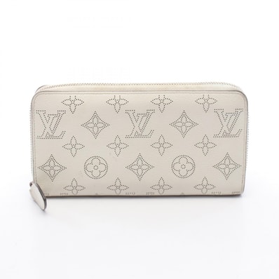 ルイ・ヴィトン LOUIS VUITTON ジッピーウォレット ラウンド長財布 財布 レザー マヒナ ブロン レディース ホワイト系 M82364 【中古】