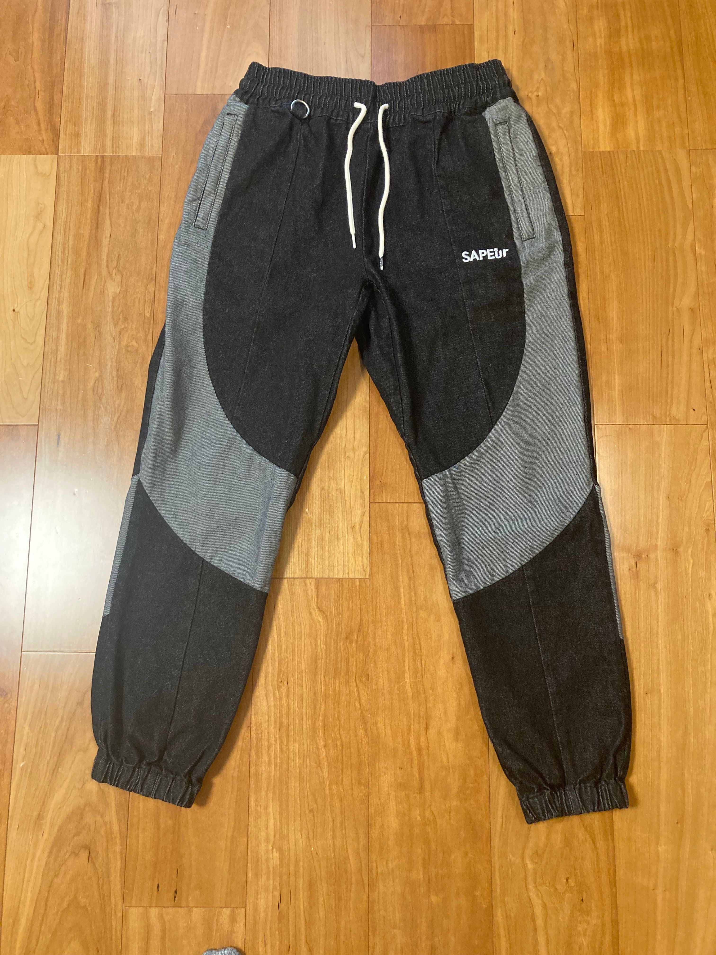 SAPEur DENIM TRACK PANTS "Black"