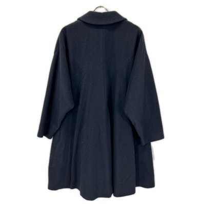 コムデギャルソンコムデギャルソン(コムコム) 14AW RN-C006 ネイビー カシミヤ混ウール 丸襟ドロップショルダーフレアコート XS
