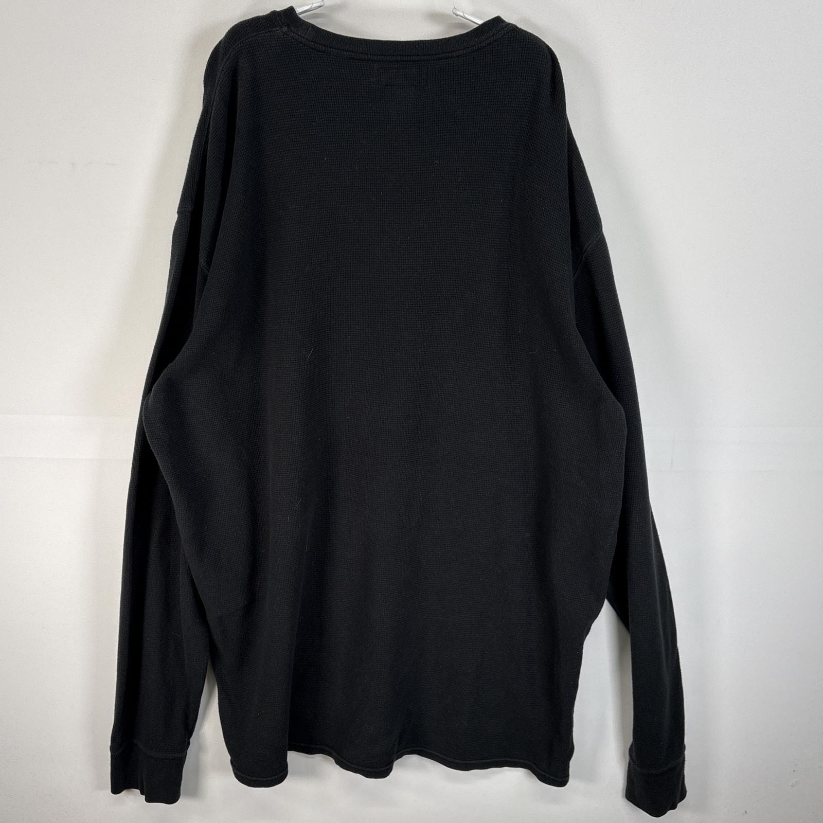 古着 ポロ・ラルフローレン POLO RALPH LAUREN 長袖Tシャツ ロゴ 刺繍 大きいサイズ 厚手 サーマル ワッフル 3XL  ネイビー 無地 メンズ