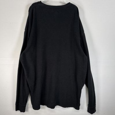 古着 ポロ・ラルフローレン POLO RALPH LAUREN 長袖Tシャツ ロゴ 刺繍 大きいサイズ 厚手 サーマル ワッフル 3XL ネイビー 無地 メンズ