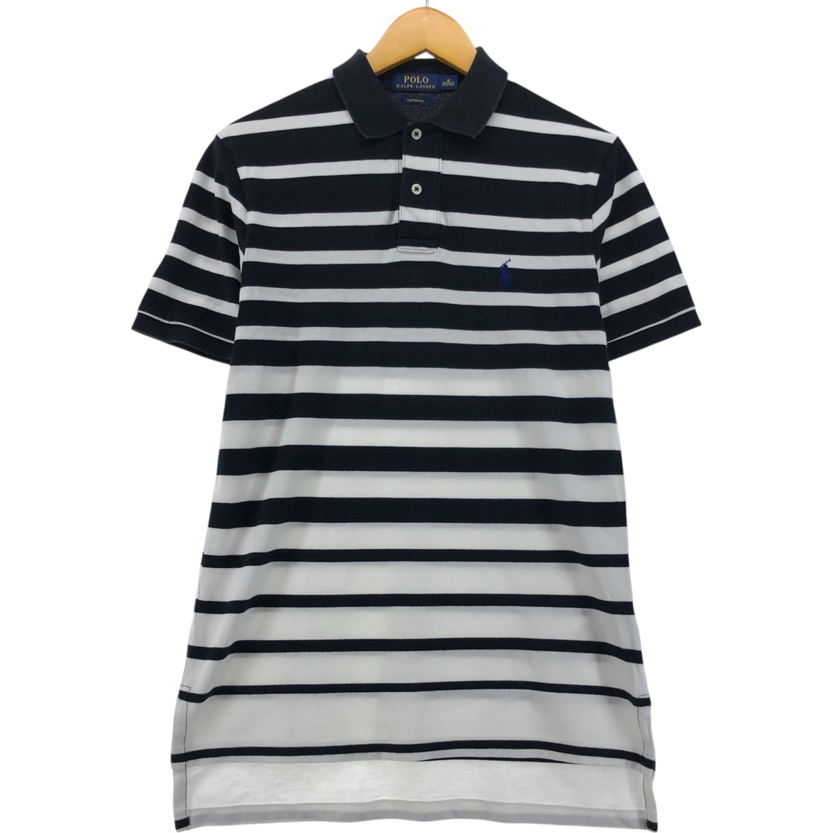 古着 ラルフローレン Ralph Lauren POLO RALPH LAUREN CUSTOM FIT 半袖 ボーダー ポロシャツ メンズM相当/eaa566556