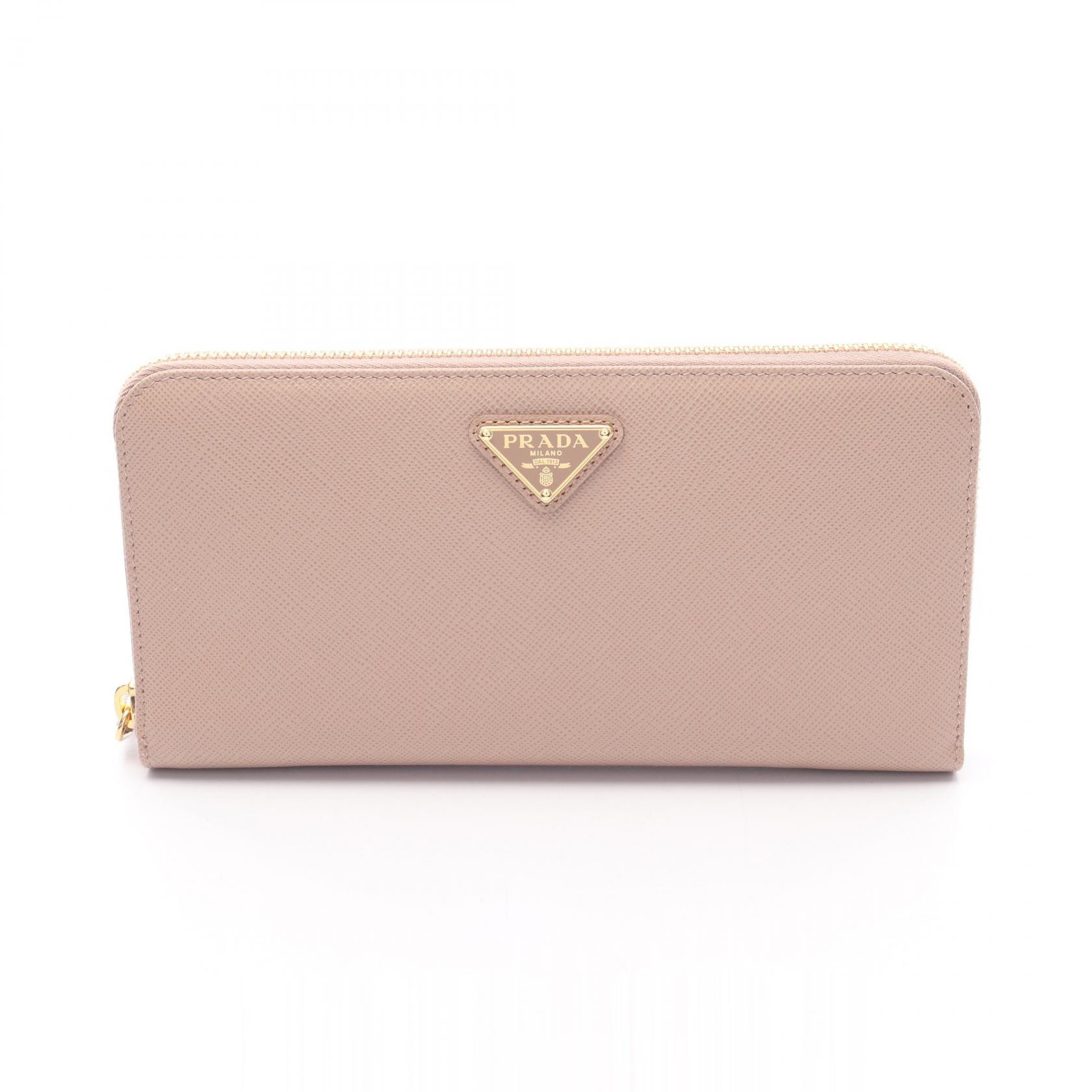 プラダ PRADA SAFFIANO TRIANG ラウンド長財布 財布 サフィアーノレザー レディース ベージュ系 1ML506QHHF0236 【新品】
