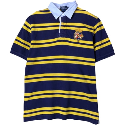 古着 ラルフローレン Ralph Lauren POLO by Ralph Lauren CLASSIC FIT ボーダー柄 半袖 ラガーシャツ メンズXL相当/eaa578610