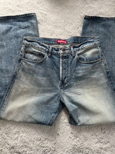 Supreme Distressed Loose Fit Selvedge Jean "Washed Indigo" (24FW)